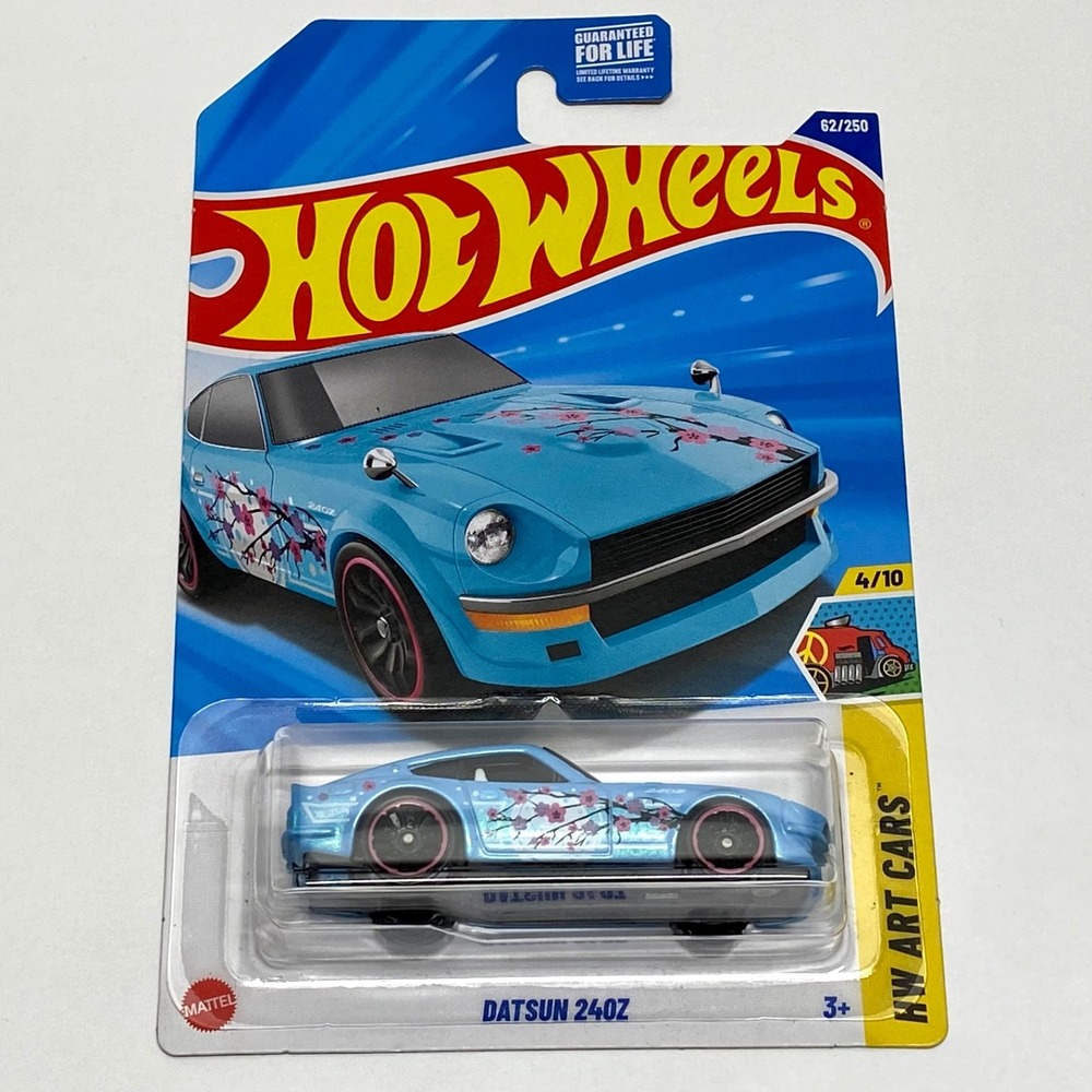 Hot Wheels Datsun 240Z Light Blue Cherry Blossom 62/250 HW Art Cars 4/10 JJB80